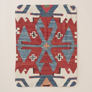 Couverture Sherpa Flèche en Diamant Bleu Konya II Red Cowboy 