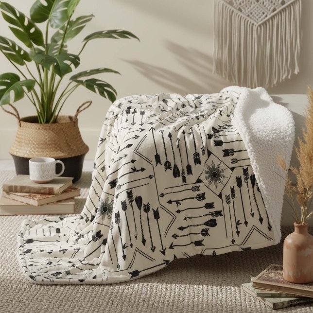 Couverture Sherpa Flèches Boho et Sun V12 ID748 (Créateur téléchargé)