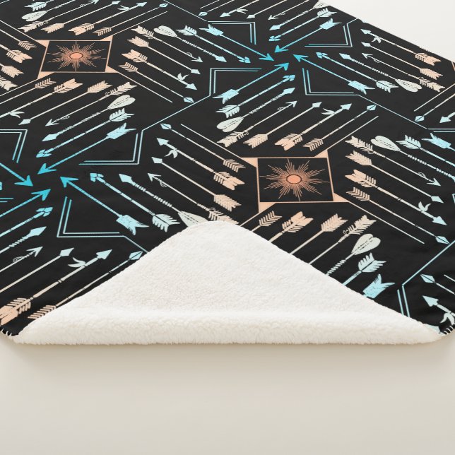 Couverture Sherpa Flèches Boho et Sun V1 ID748 (3/4)