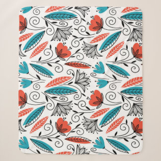 Couverture Sherpa Fleur colorée : motif transparent et éclatant.