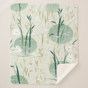 Couverture Sherpa Fleur de bambou sereine asiatique (10)