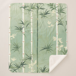 Couverture Sherpa Fleur de bambou sereine asiatique (2)