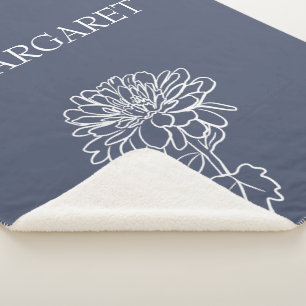 Couverture Sherpa Fleur de Floraison Lignes Minimalistes Fond Person
