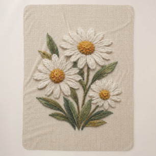 Couverture Sherpa Fleur de Pâquerette Brodée