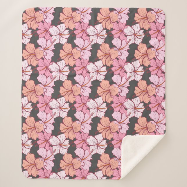 Couverture Sherpa Fleur d'hibiscus (Devant)