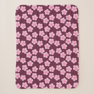 Couverture Sherpa Fleur Frangipani rose Motif sans couture