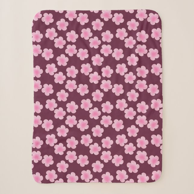 Couverture Sherpa Fleur Frangipani rose Motif sans couture (Devant)