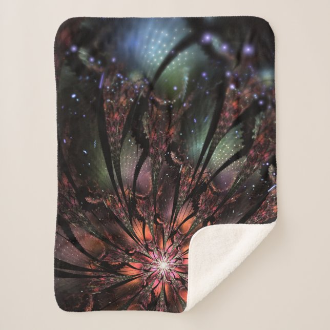 Couverture Sherpa Fleur imaginaire fractale douce et tendresse (Devant)