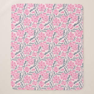 Couverture Sherpa Fleur moderne rose Abstrait du milieu du siècle