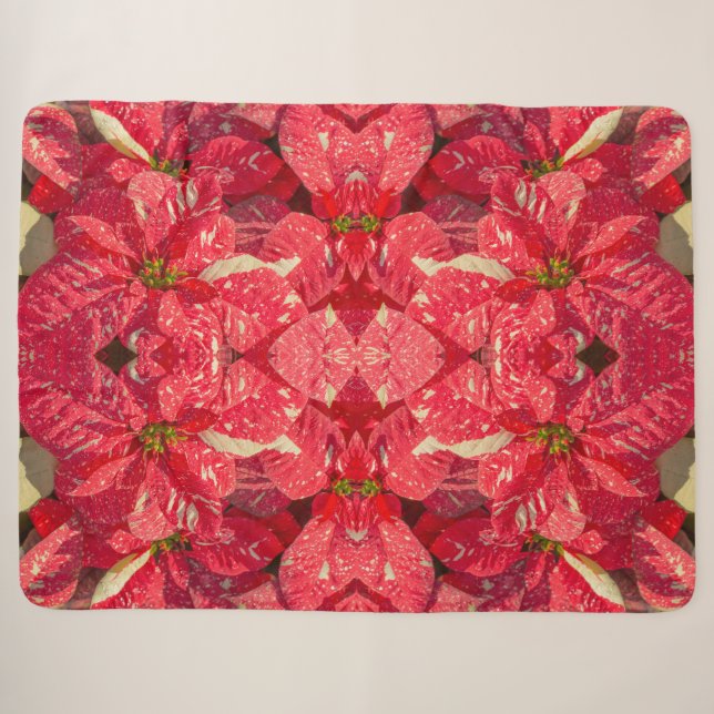 Couverture Sherpa Fleur plante rouge Poinsettia (Devant (Horizontal))