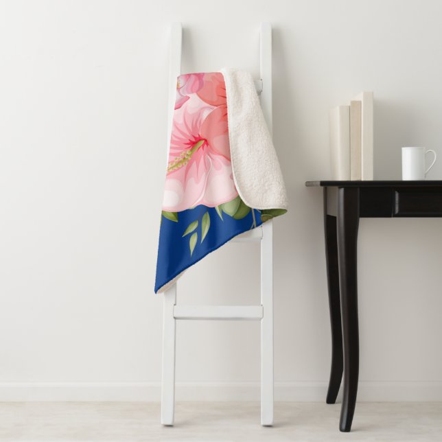 Couverture Sherpa Fleurs aquarelles 21 (En situation)