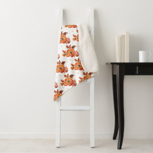 Couverture Sherpa Fleurs d'aquarelle orange I