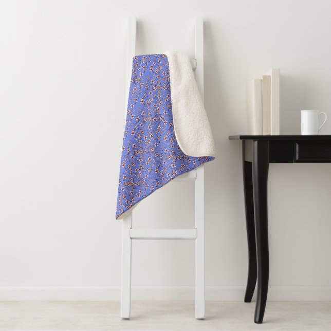 Couverture Sherpa Fleurs de cerisiers KiniArt (En situation)