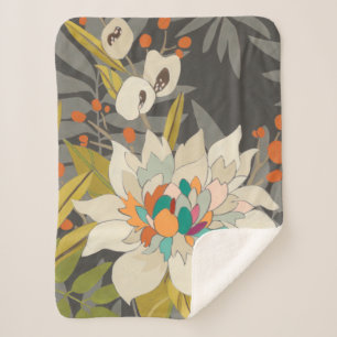 Couverture Sherpa Fleurs de crépuscule tropicaux
