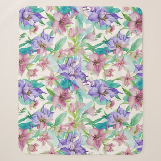 Couverture Sherpa Fleurs de motifs floraux
