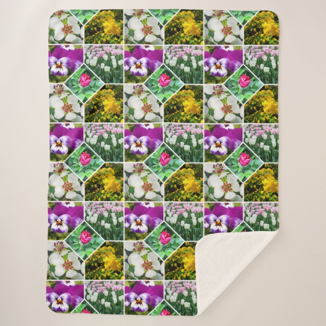 Couverture Sherpa Fleurs de printemps (Devant)