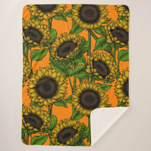 Couverture Sherpa Fleurs de soleil