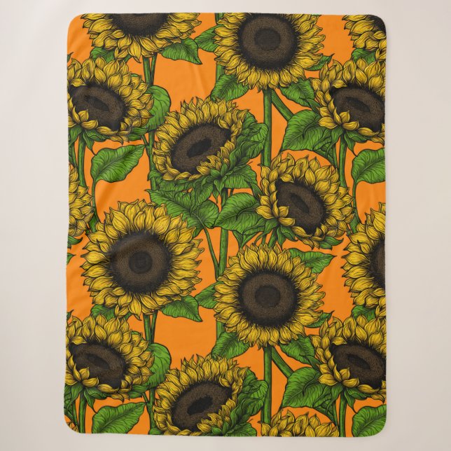 Couverture Sherpa Fleurs de soleil (Devant)
