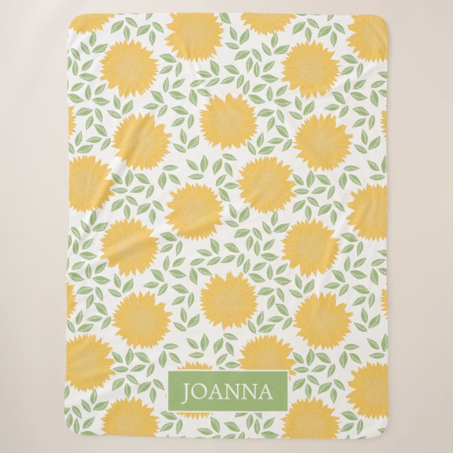Couverture Sherpa Fleurs de soleil rustiques brillantes Personnalisé (Devant)