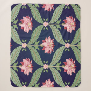 Couverture Sherpa Fleurs d'Imaginaire : Motifs indiens foncés