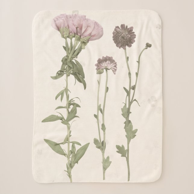 Couverture Sherpa Fleurs en rose (Devant)