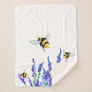 Couverture Sherpa Fleurs et abeilles Sherpa Blanket