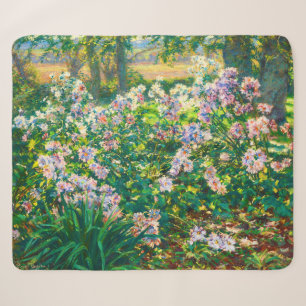 Couverture Sherpa Fleurs jolies vintages Illustration Fleurs blanche