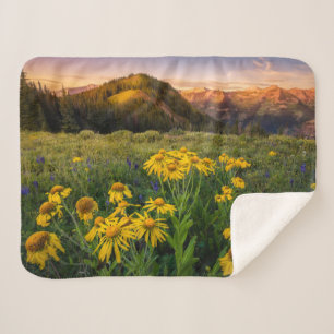 Couverture Sherpa Fleurs Mountain Meadow Crested Butte Colorado