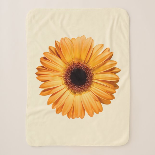 Couverture Sherpa Fleurs | Orange Gerbera (Devant)