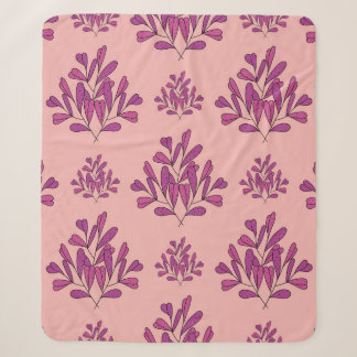 Couverture Sherpa Fleurs pourpres sans couture vintage répétition ar