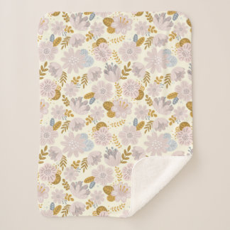 Couverture Sherpa Fleurs roses délicates