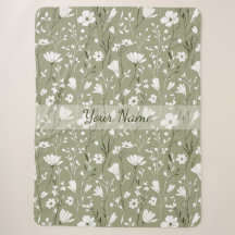 Fleurs sauvages boho personnalisées Vert sauge