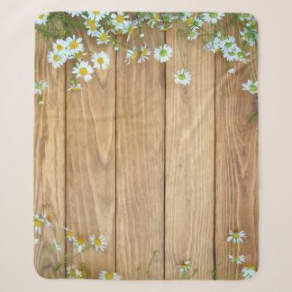 Couverture Sherpa Fleurs sauvages, herbes : arrière - plan en bois.