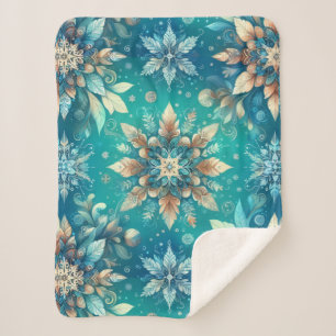 Couverture Sherpa Flocons d'hiver