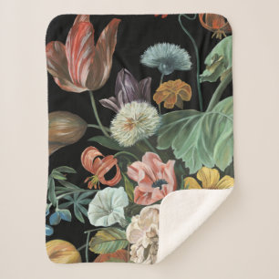 Couverture Sherpa Floral baroque - bouquet des fleurs