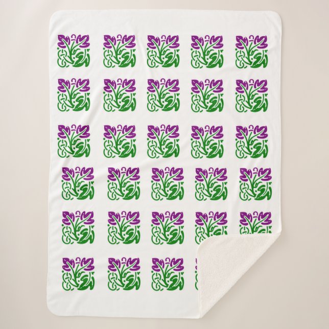 Couverture Sherpa Floral Damask Sherpa Blanket (Devant)