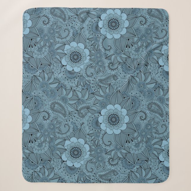 Couverture Sherpa Floral décoratif (Devant)