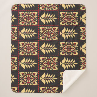 Couverture Sherpa Floral tribal : Élégance Motif Vintage
