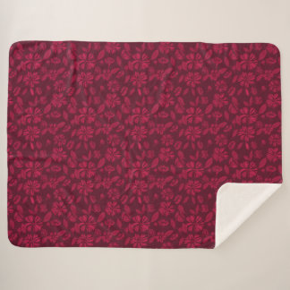 Couverture Sherpa Floral Vintage de Bourgogne