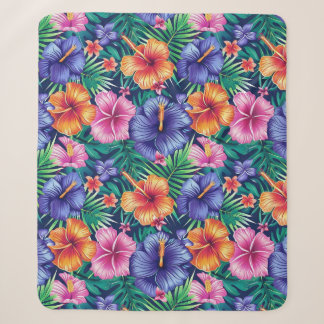 Couverture Sherpa Florale Tropicale Brillante
