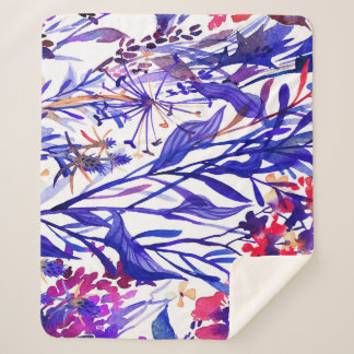 Couverture Sherpa Flore d'aquarelle opulente : Arrière - plan de jar