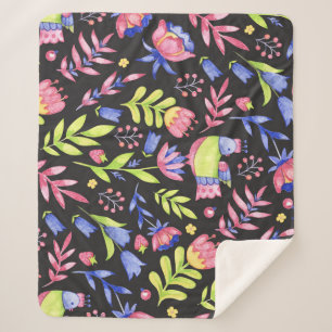 Couverture Sherpa Flore printanière : Motif imperméable