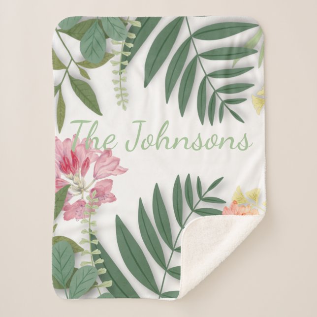 Couverture Sherpa Flore tropicale (Devant)