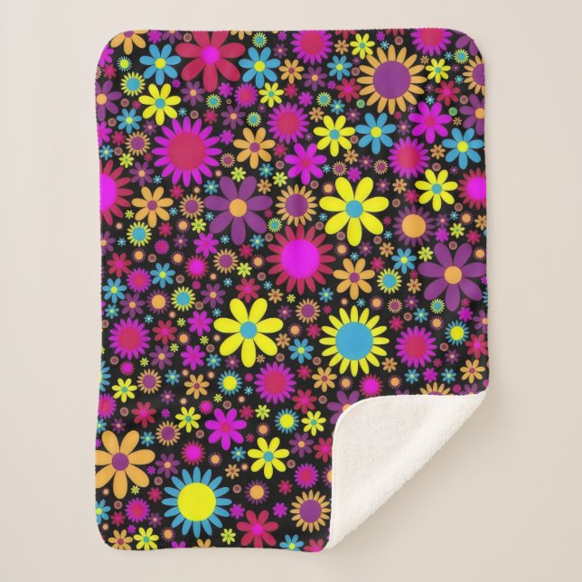 Couverture Sherpa Flower Power (Devant)