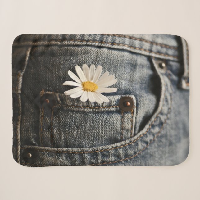 Couverture Sherpa Flowers (homonymie) | Daisy in Jeans Pocket (Devant (Horizontal))
