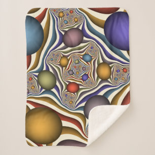 Couverture Sherpa Flying Up, Colorful, Modern, Art Fractal Abstrait