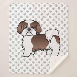 Couverture Sherpa Foie Et Chien Chiite Blanc Tzu Cute Cartoon Chien