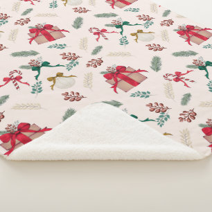 Couverture Sherpa Foliage d'hiver Présentations de Noël