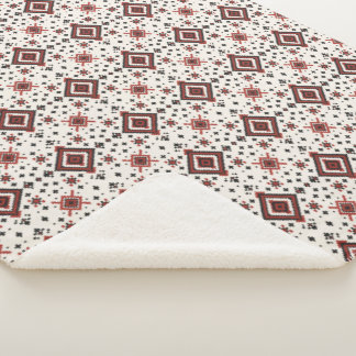 Couverture Sherpa Folk Diamond Cross Stitch Seamless Pattern
