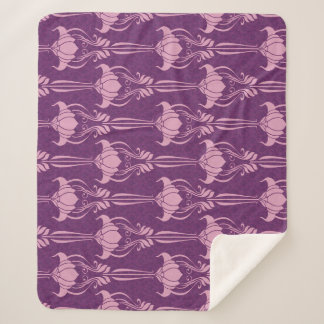 Couverture Sherpa Fond d'écran floral violet rose